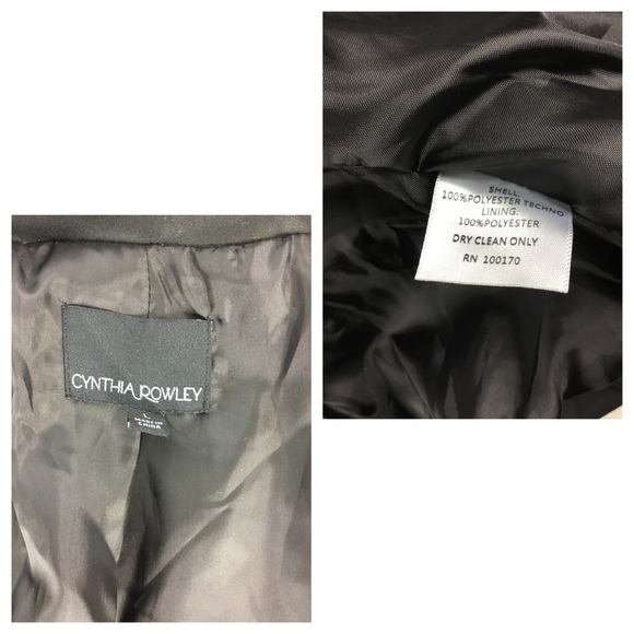 Cynthia Rowley Black Button Front Ruffle Coat Sz L - Picture 8 of 8